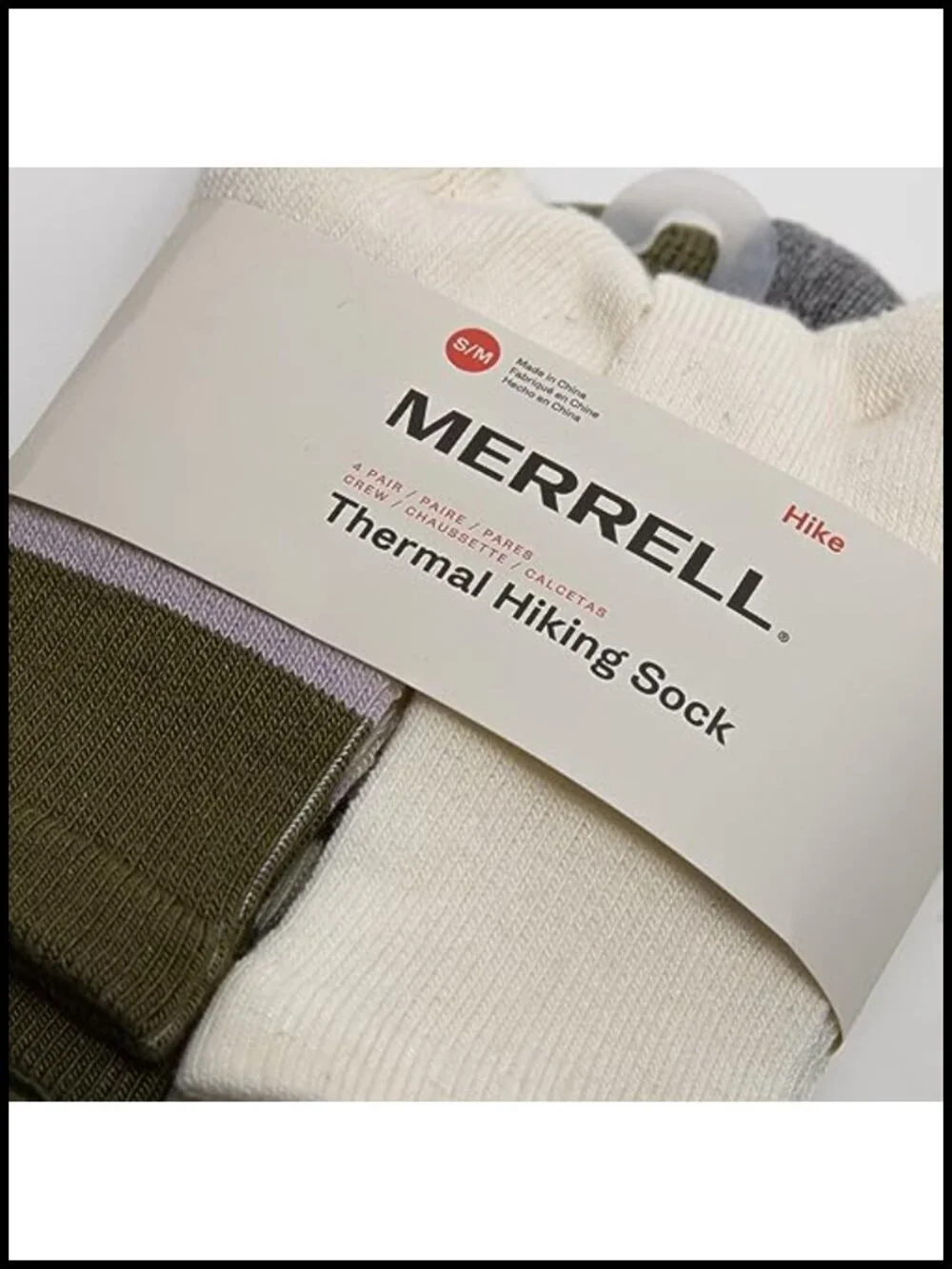 Merrell Men's and Women's Hiking Crew Socks 4-Pack Wool Blend Arch Support